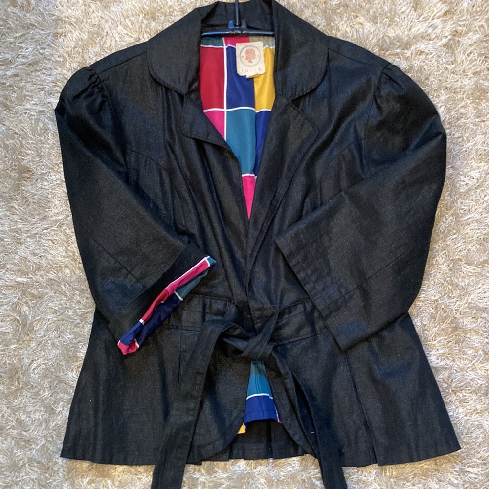 Anthropologie TULLE Tie-Front Crop Jacket